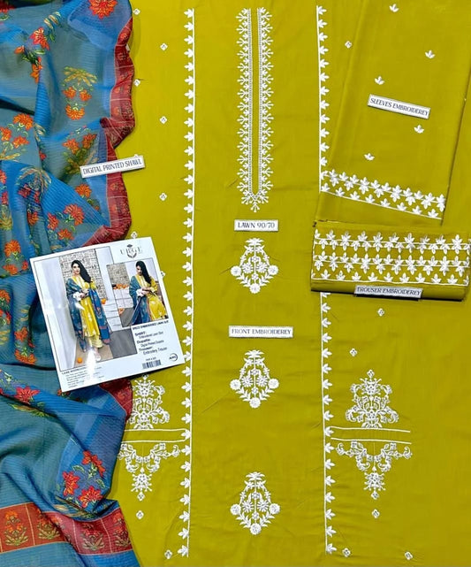 3 Piece Embroidered Lawn Suit